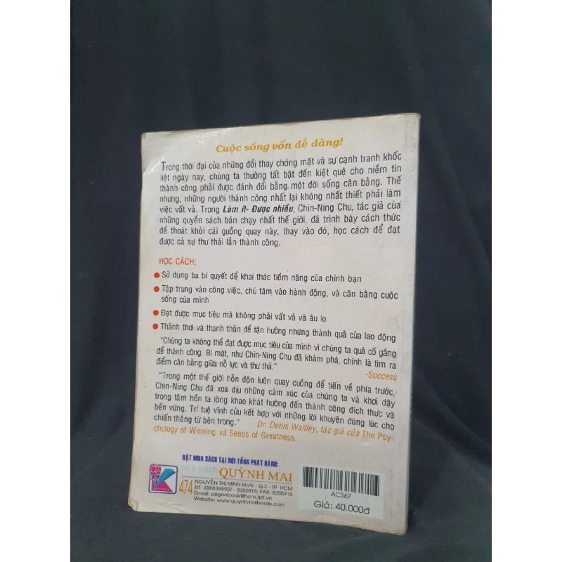 Làm ít được nhiều mới mới 60% 2008 -HCM205 CHIN NING CHU SÁCH KỸ NĂNG 923373