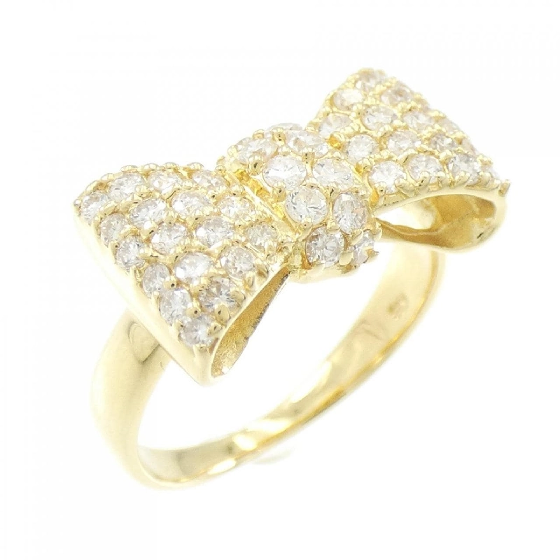 Nhẫn kim cương K18YG hình ruy băng 0.60CT 672759