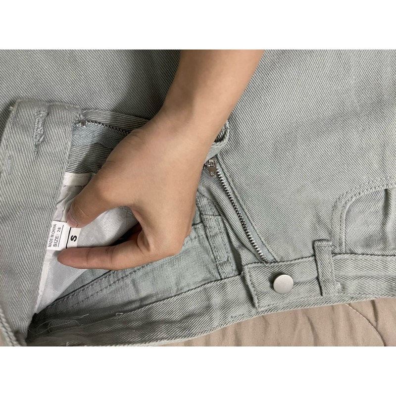 Chân váy jean xanh nhạt sz S 145368