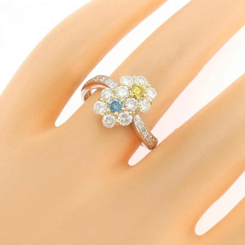 Nhẫn kim cương hoa PT900/K18YG 1.35CT - Hàng hiệu Authentic 850317