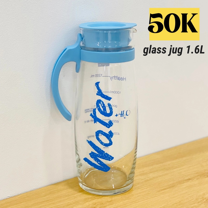OCEAN - Bình Nước Thủy Tinh Quai Nhựa 1.6L 460397