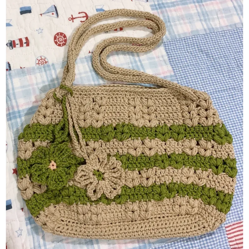 TÚI SỢI  MÓC TAY HOẠ TIẾT DỄ THƯƠNG - HANDMADE CROCHET BAG 763509