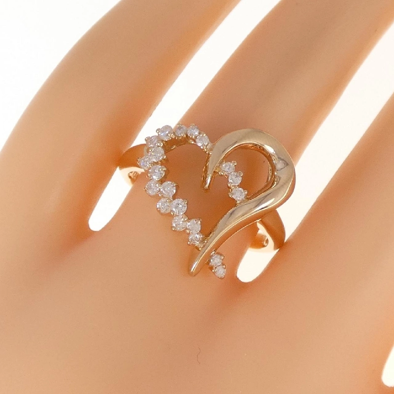 Nhẫn kim cương K14PG hình trái tim 0.30CT 667185