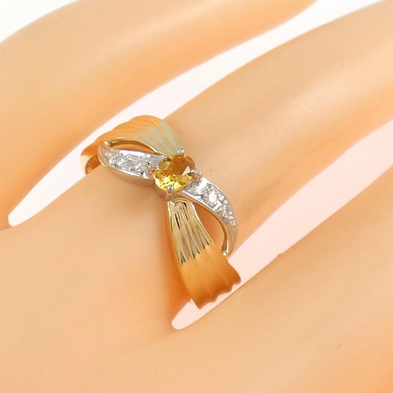 Nhẫn Citrine K18YG/PT900 - Hàng hiệu Authentic 849680