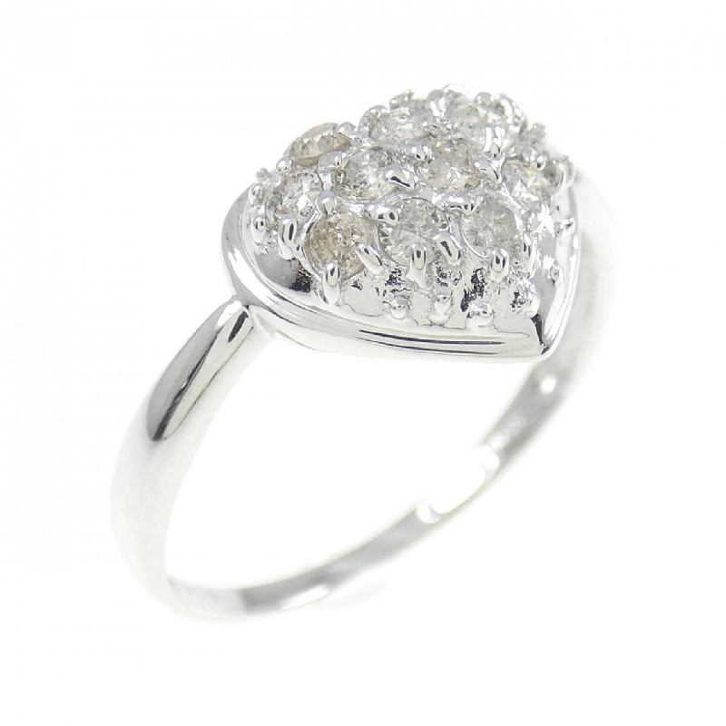 Nhẫn kim cương pavé hình trái tim K18WG 0.30CT 672938