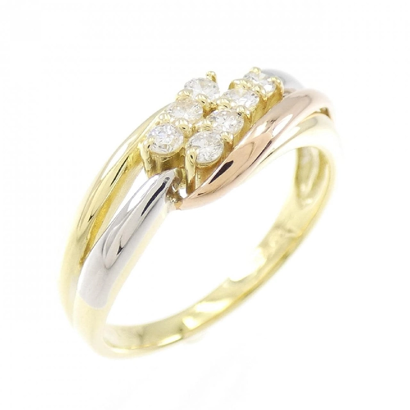 Nhẫn kim cương K18YG/PT/K18PG 0.18CT 673156