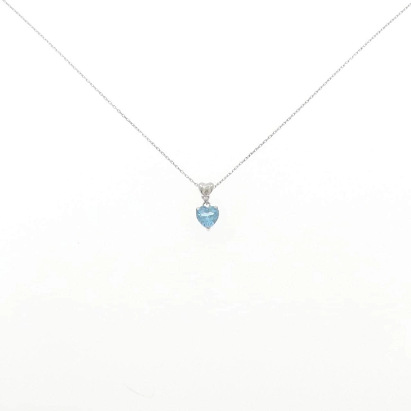 K10WG Heart Blue Topaz Necklace - Hàng hiệu Authentic 857475