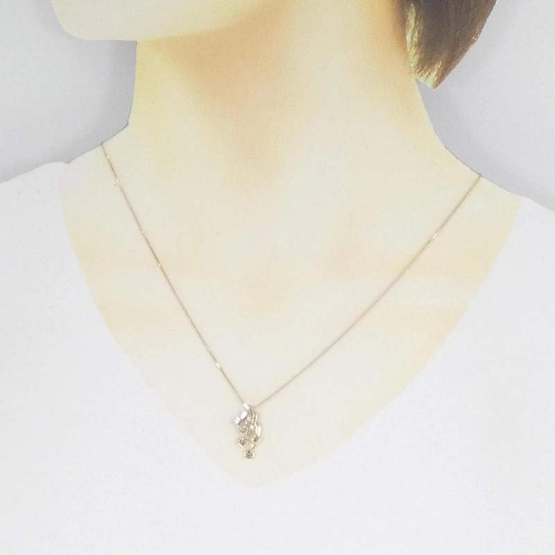 K18/PT950 Dây chuyền kim cương 0.25CT - Hàng hiệu Chính hãng 860919