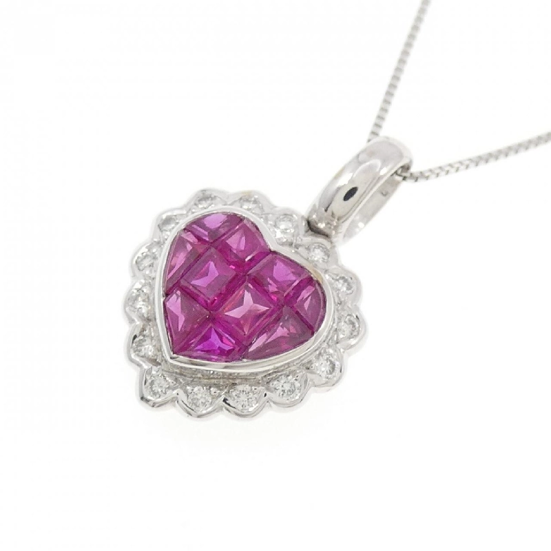 750WG/K18WG Mặt Dây Chuyền Hình Trái Tim Đá Ruby 1.4CT - Hàng hiệu Chính Hãng 856948