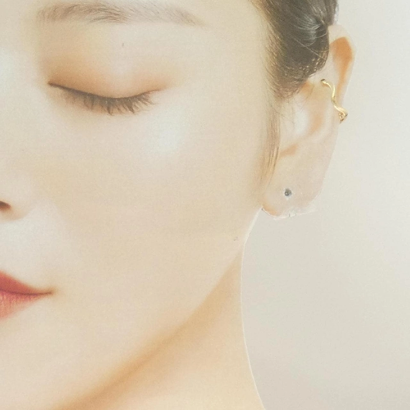 K10YG Bông tai Sapphire trắng một bên - Hàng hiệu Authentic 872650