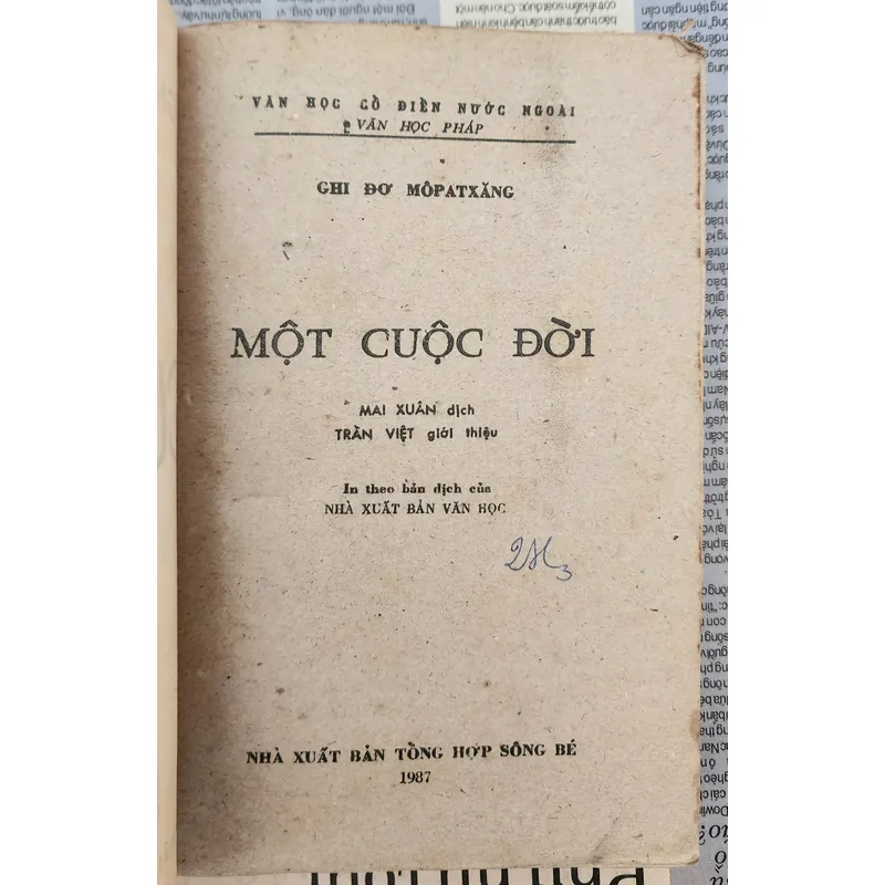 Văn học cổ điển Pháp: MỘT CUỘC ĐỜI - nhà văn Guy De Maupassant 704956