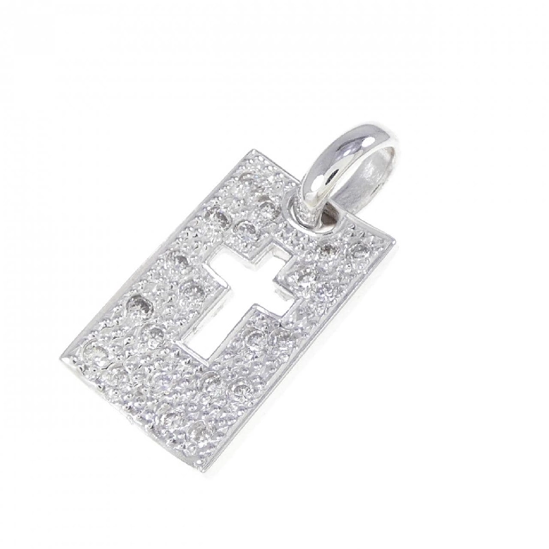 K18WG Đeo chéo Kim cương Pendant 0.21CT - Hàng hiệu Chính hãng 865121