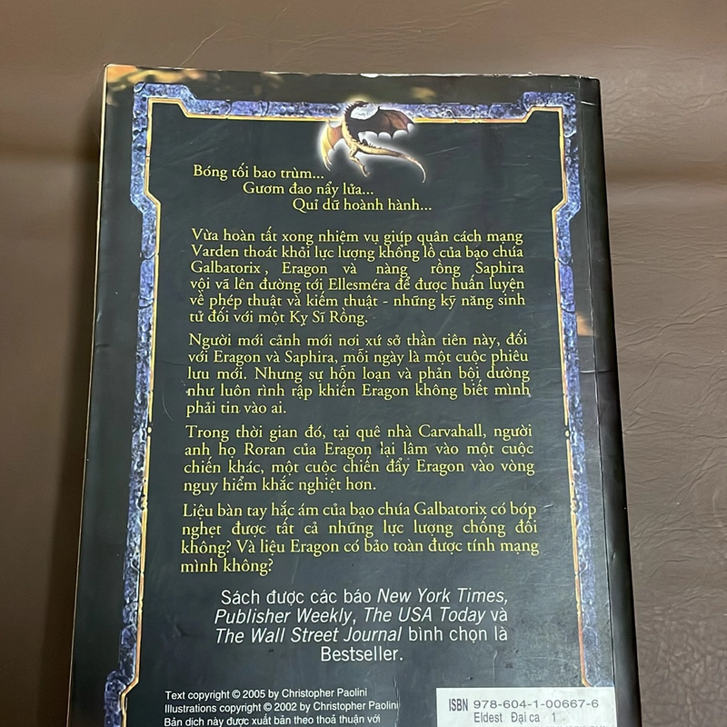 II Tựa sách: ELDEST Đại Ca (Tập I) - CHRISTOPHER PAOLINI - 2012 438817