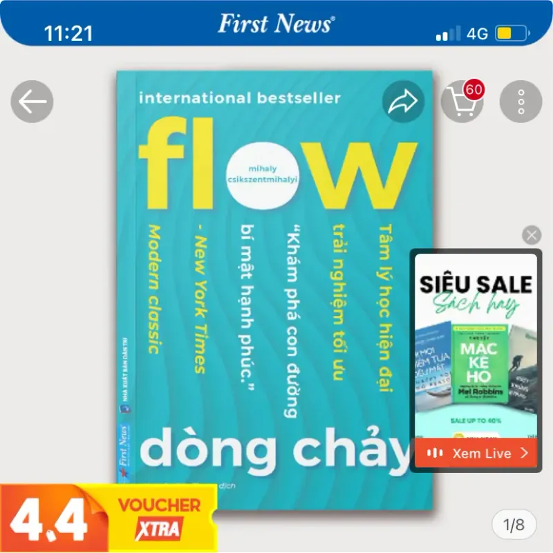 Sách tiếng Anh Flow - Mihaly Csikszentmihalyi mới 90% 999427