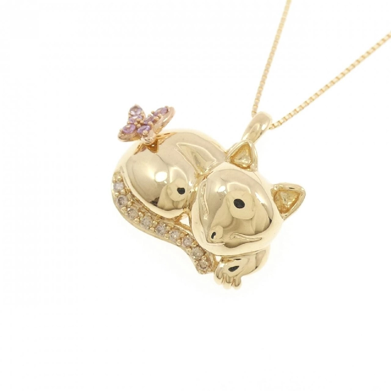 K18YG Mèo Sapphire Dây Chuyền 0.11CT - Hàng hiệu Chính hãng 860365