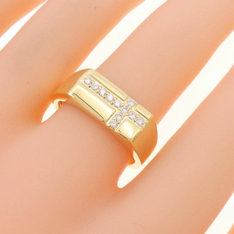 Nhẫn kim cương K18YG chéo 0.15CT - Hàng hiệu chính hãng 848829