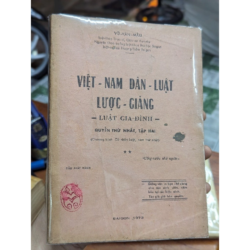 VIỆT NAM DÂN LUẬT LƯỢC GIẢNG - VŨ VĂN MẪU 149113