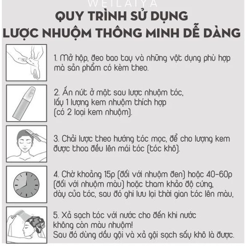 date 2025 Dầu gội phủ bạc Weilaiya chính hãng nguyên mác - Màu nâu gold 165008