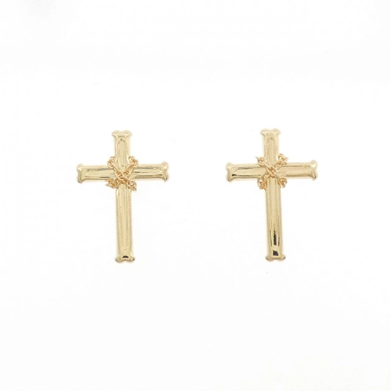 K18YG Khuyên tai hình chữ thập - Hàng hiệu Chính hãng 869078