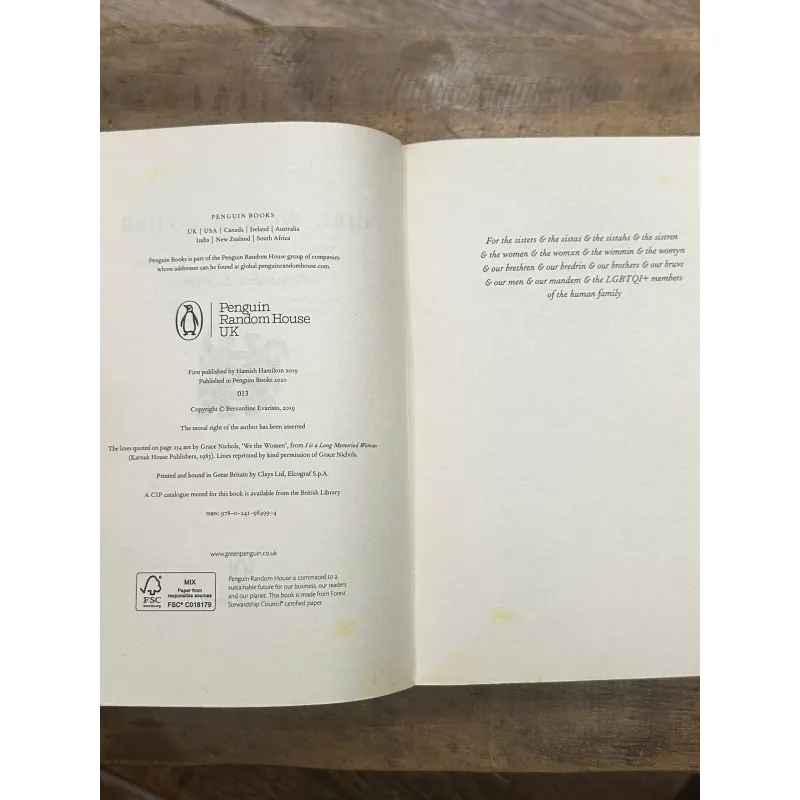 Girl, Woman, Other - Bernardine Evaristo 737126