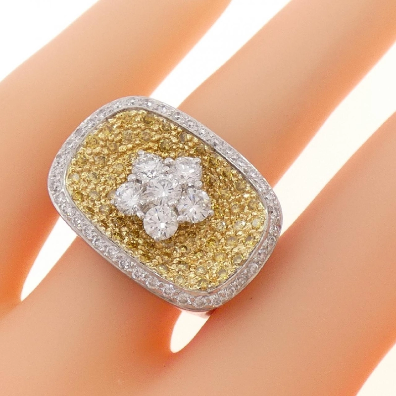 Nhẫn kim cương hoa pavé 750WG/750YG 2.12CT 669269