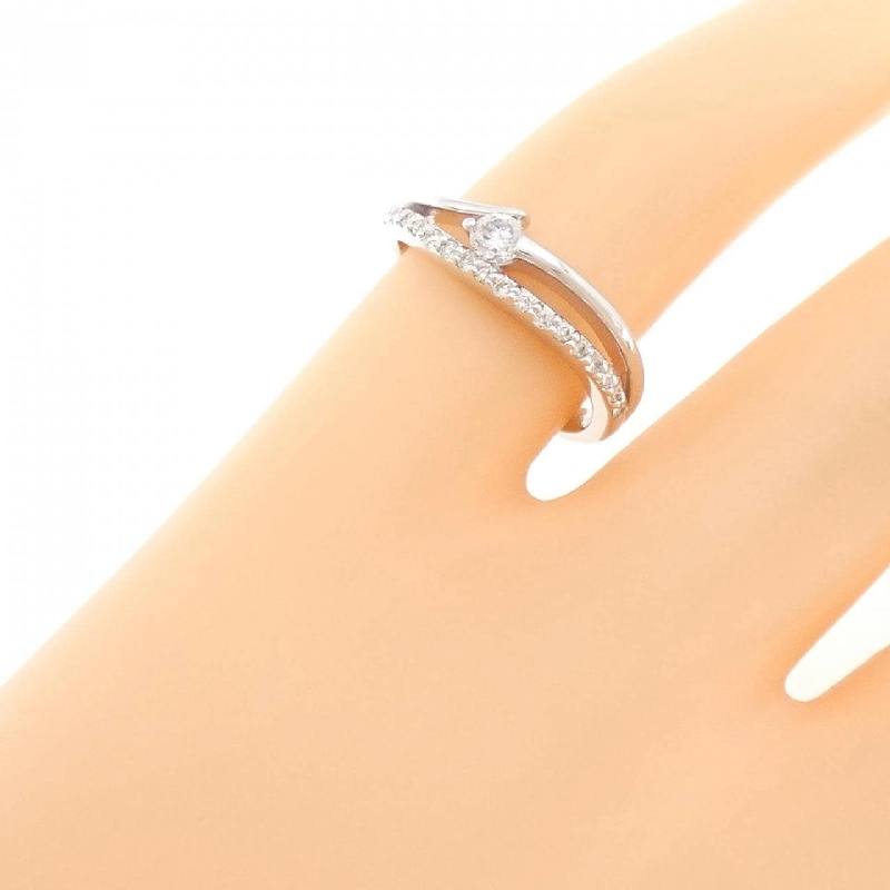 Nhẫn pinky kim cương K18WG 0.16CT 672801