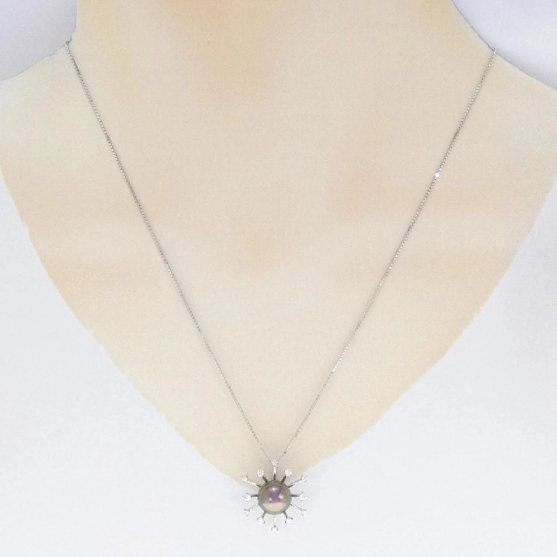 K18WG Ngọc trai đen dây chuyền 9mm - Hàng hiệu Chính hãng 856563