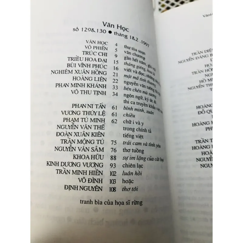 Duy nhất 1 cuốn  VĂN HỌC – XUÂN ĐINH SỬU 1997 - số XUÂN hiếm dành cho anh chị sưu tầm. 799080