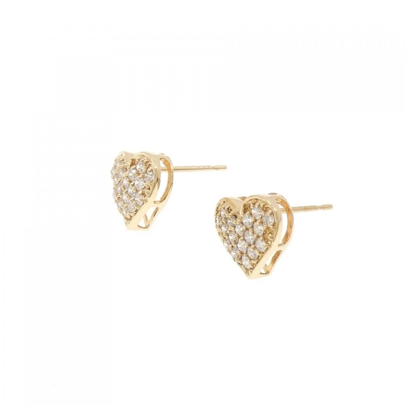 K18YG Pave Heart Diamond Earrings 0.40CT - Hàng hiệu Authentic 870510