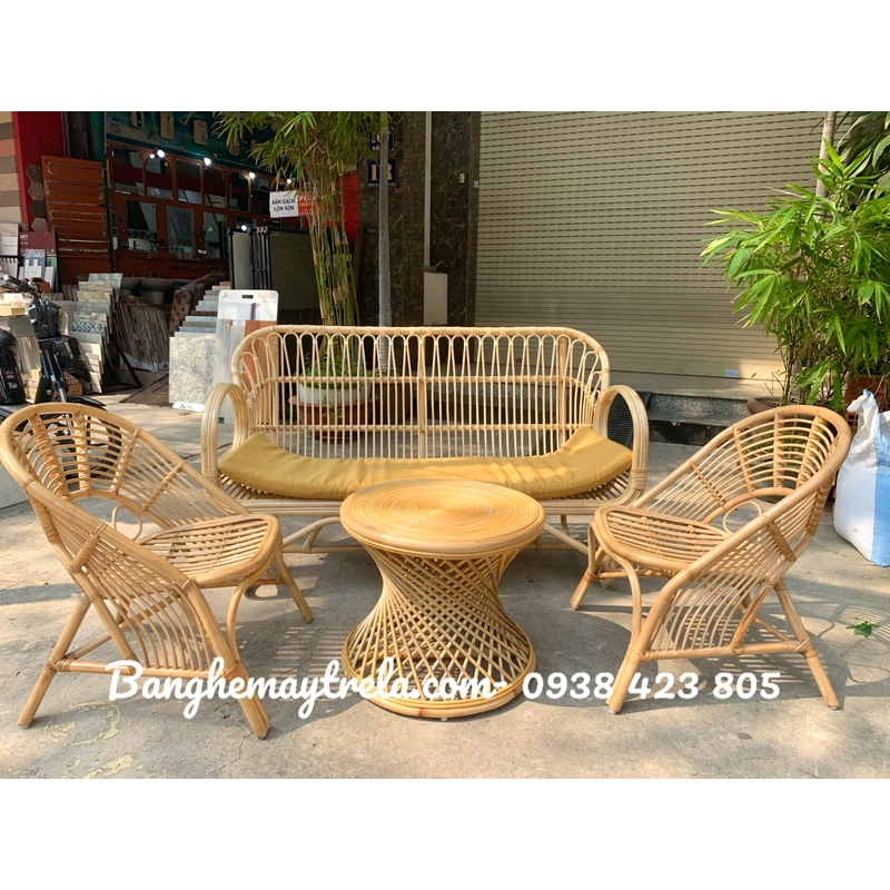 Sofa mây tay cuộn 519386