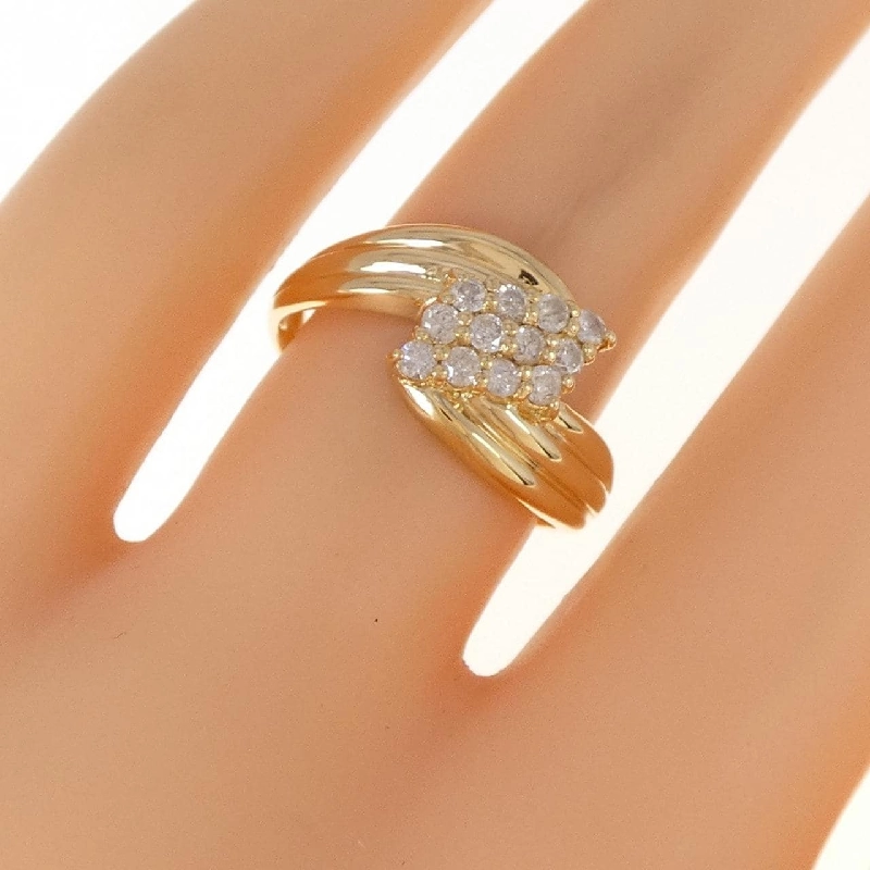 Nhẫn kim cương K18YG 0.32CT 671825