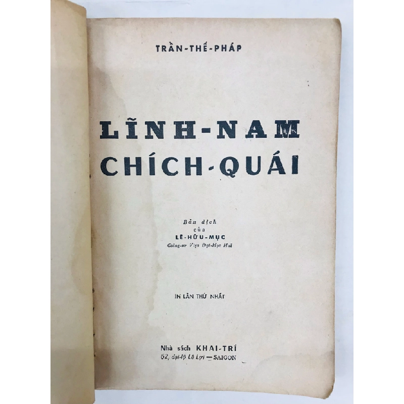 Lĩnh Nam Chích Quái - Trần Thế Pháp ( bản in lần nhất ) 128154