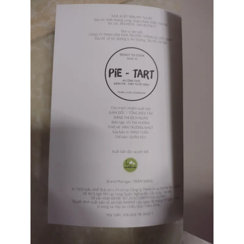 Sách - Ready to cook - Pie Tart (40 công thức bánh Pie Tart tuyệt đỉnh) 935088