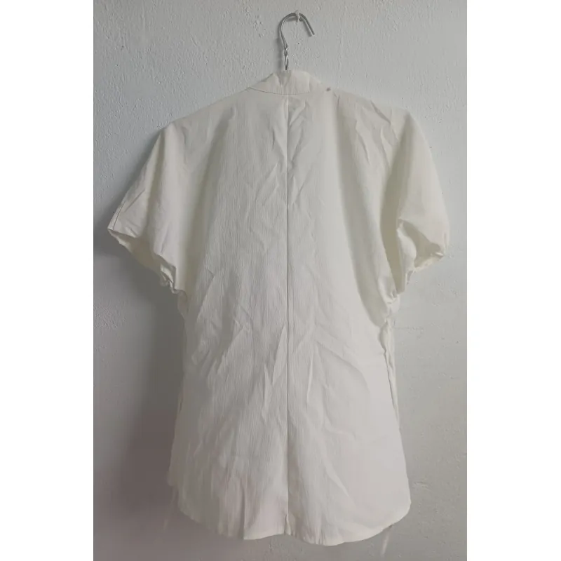 ÁO SƠ MI CỔ TRỤ TAY PHỒNG CÓ DÂY CỘT SAU - MÀU TRẮNG - FREESIZE 753734