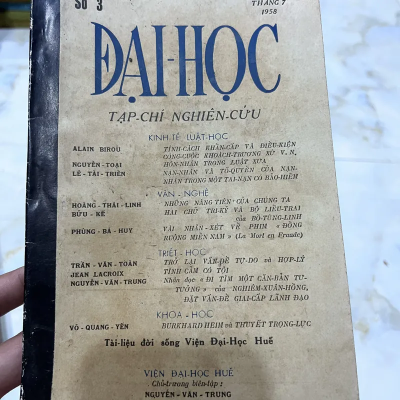 Tạp chí Đại học - Viện đại học Huế 717000