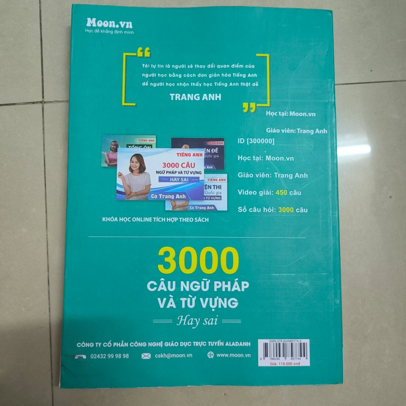 Sách học tiếng Anh - 3000 Câu ngữ pháp và từ vựng hay sai - Trang Anh - Giá bìa 119k 352098