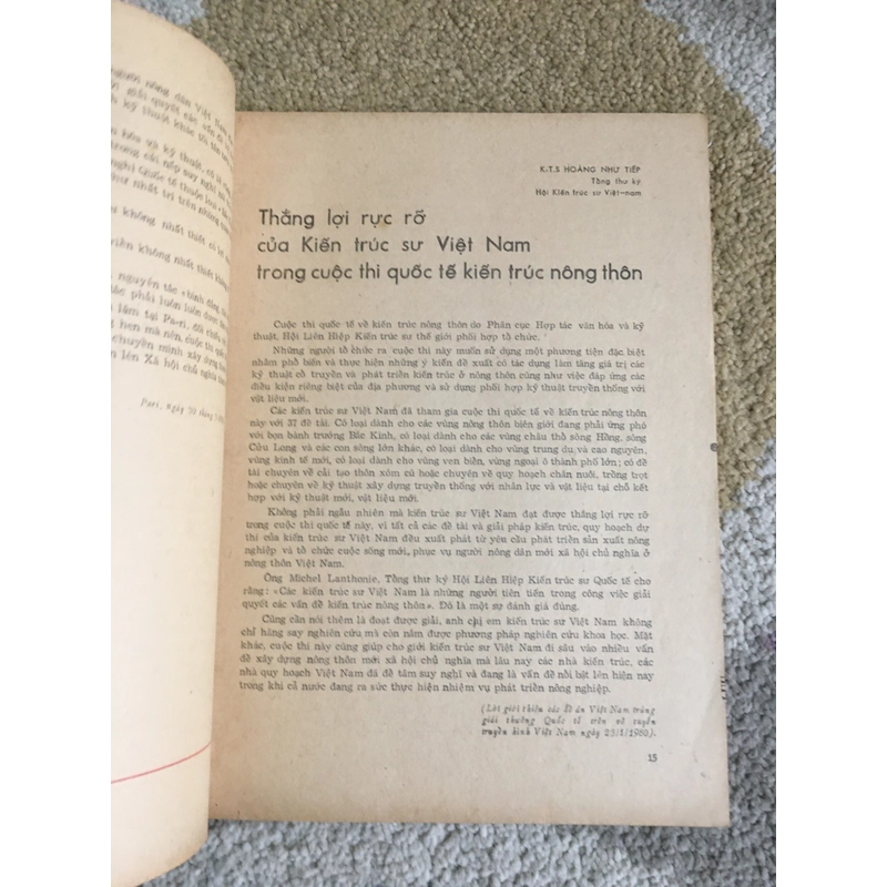 (1979)Các Phương Án Việt Nam trúng giải trong cuộc thi quốc tế về Kiến Trúc Nông Thôn 1979 271888