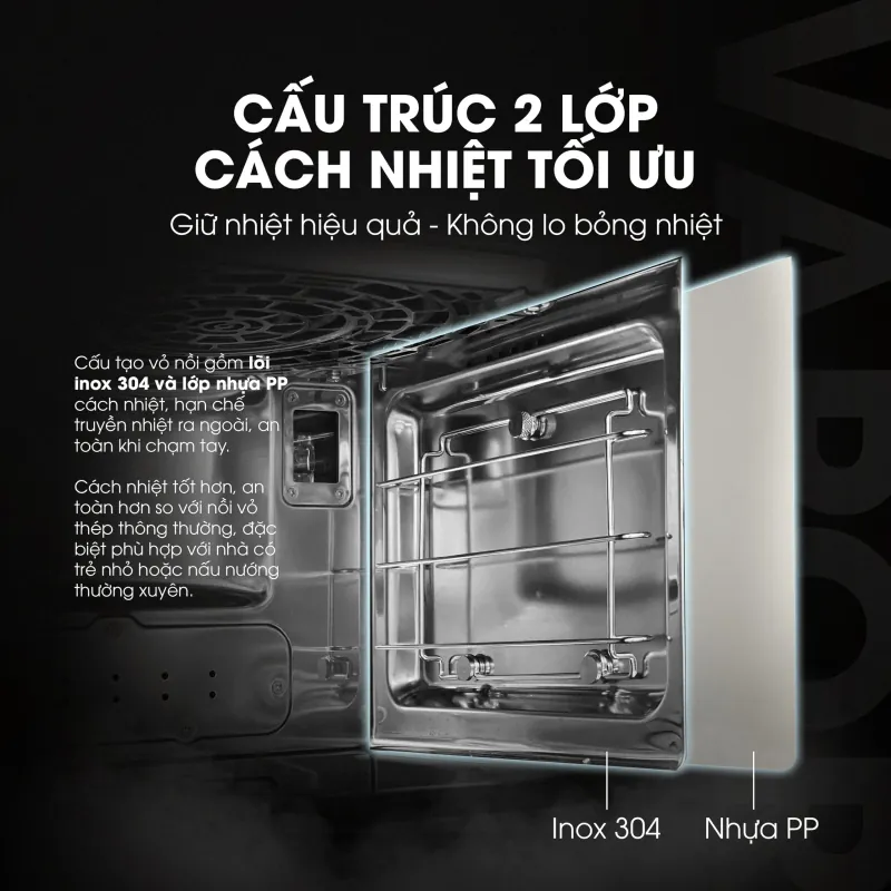 Nồi chiên hơi nước Kalite Vapor 4in1 – 8 chế độ nấu tự động, nhấn là xong 792083