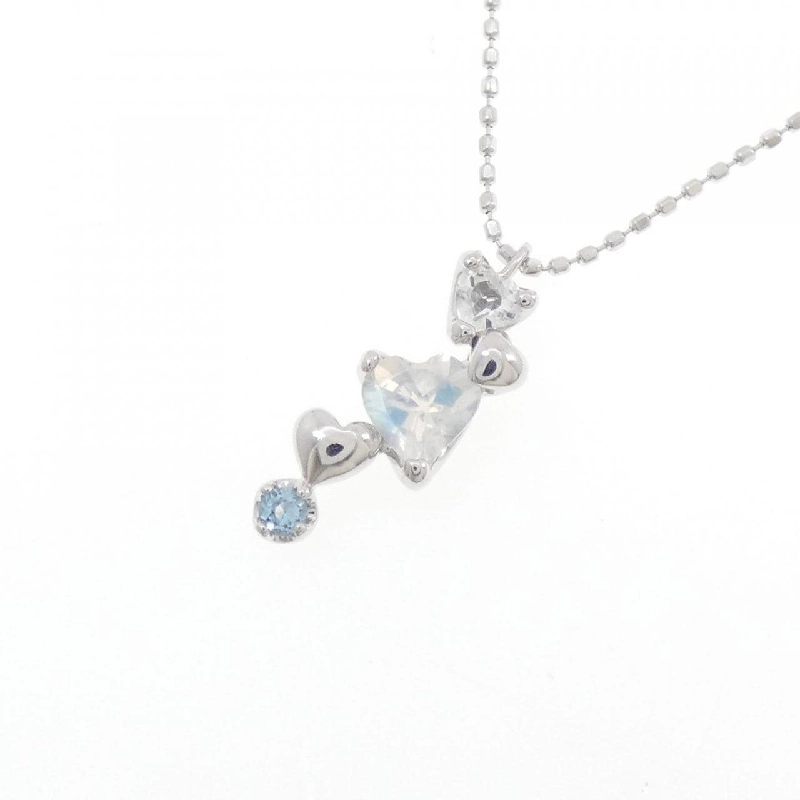 K18WG Dây chuyền đá mặt trăng 0.31CT - Hàng hiệu Chính hãng 855650