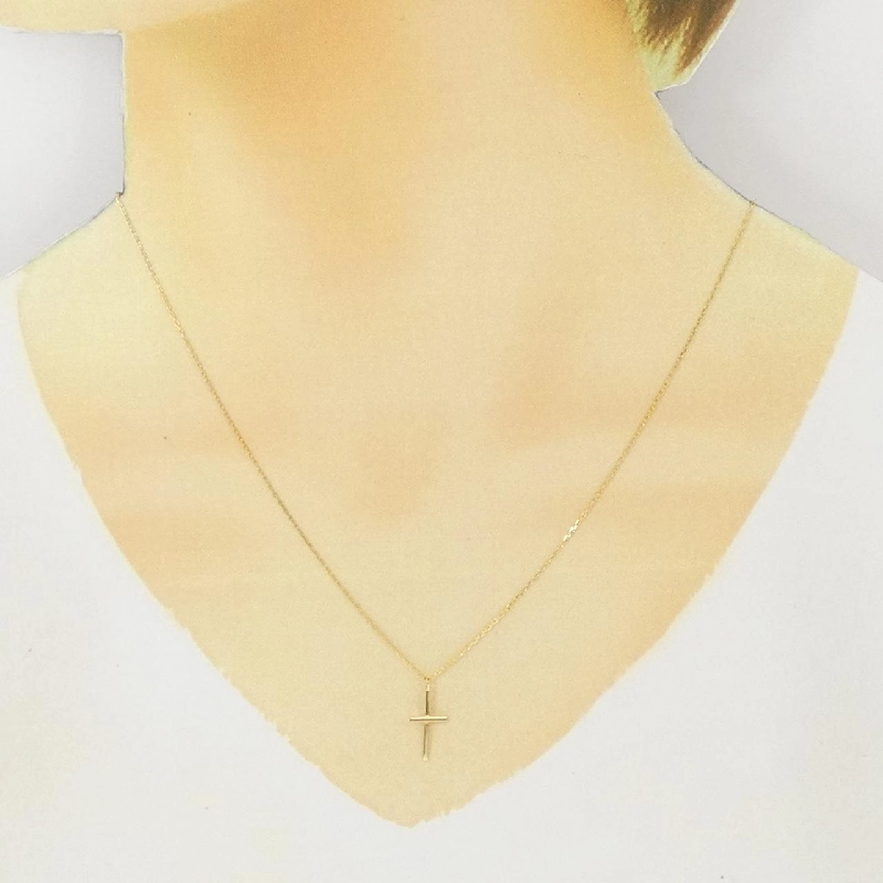 K18YG Dây chuyền hình chữ thập - Hàng hiệu Authentic 861315