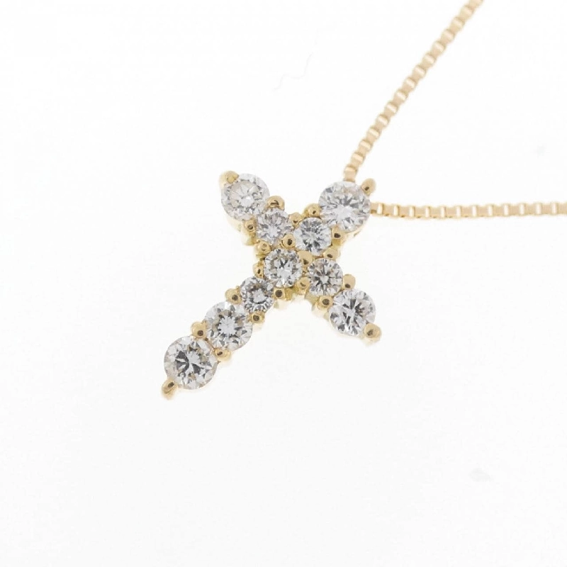 K18YG Dây chuyền kim cương chéo 0.21CT - Hàng hiệu chính hãng 860719