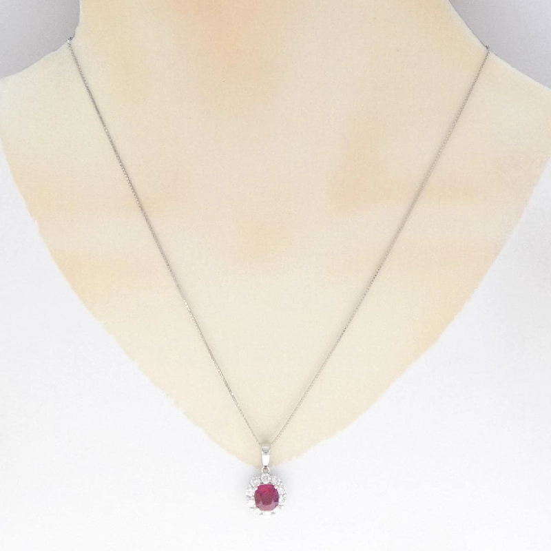 Dây chuyền ruby PT900/PT850 2.139CT xuất xứ từ Myanmar - Hàng hiệu chính hãng 861457