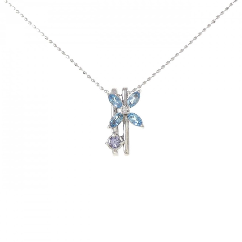 K18WG Mặt dây chuyền đá màu - Hàng hiệu Authentic 865894