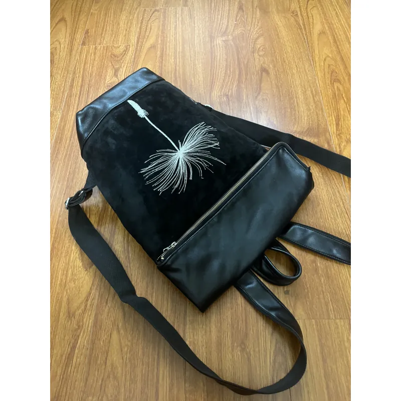 Balo nữ da thật phối da lộn 2hand 992648