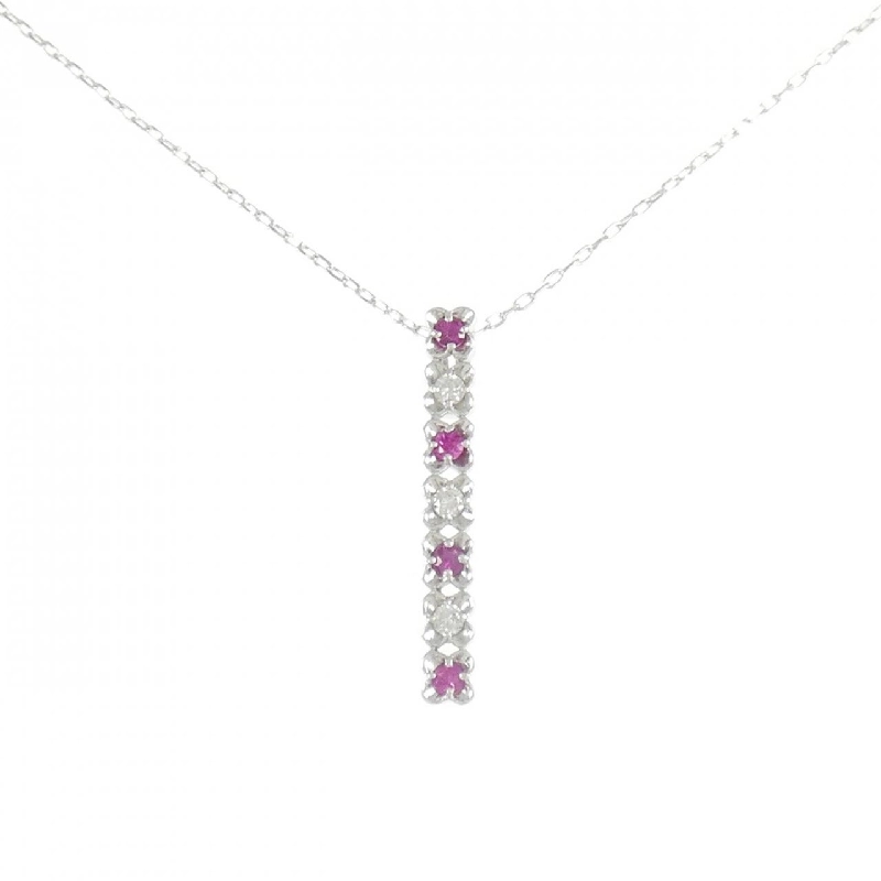 K18WG Hoa Hồng Ruby Dây Chuyền - Hàng hiệu Chính hãng 862825