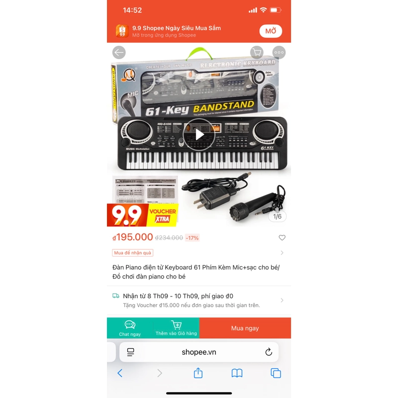 Đàn organ điện tử 61 phím cho trẻ tập, chơi đàn 550100