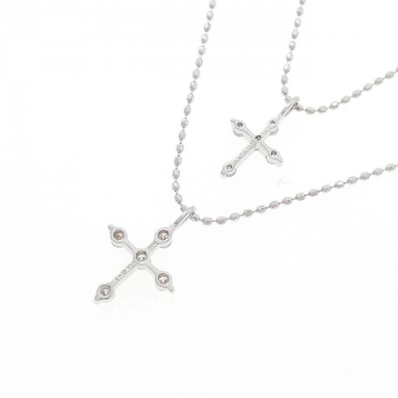 K18WG Dây chuyền kim cương chéo 0.15CT - Hàng hiệu Chính hãng 858544