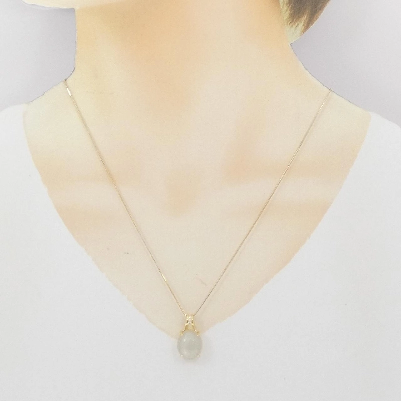 K18YG Dây chuyền đá mặt trăng 6.00CT - Hàng hiệu Chính hãng 857611