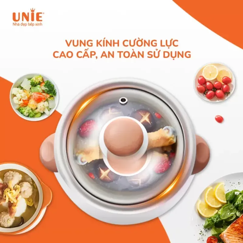 Nồi nấu chậm UNIE USC10W 1L màu trắng chính hnagx mới 100% 593114