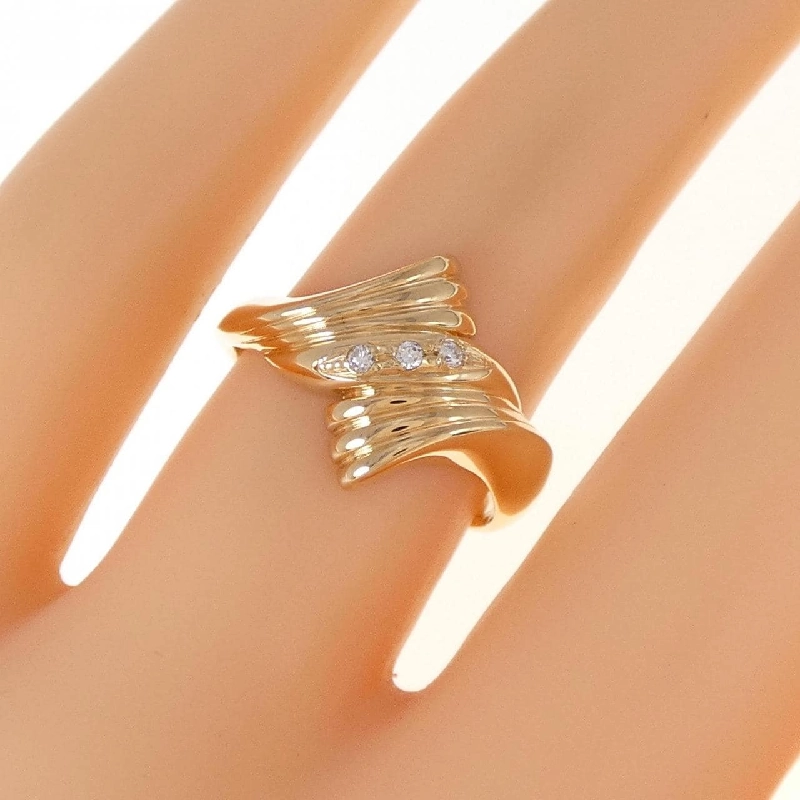 Nhẫn kim cương K18YG 673678